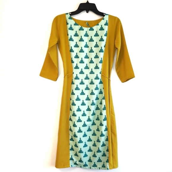 Dresses & Skirts - Vintage Inspired Mustard Yellow Long Sleeve Dress